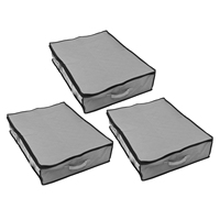 3 Pcs Non-woven Storage Bags Large Capacity Foldable Bins Clothes Organizer T Shirt Underbed Containers Washable Closet