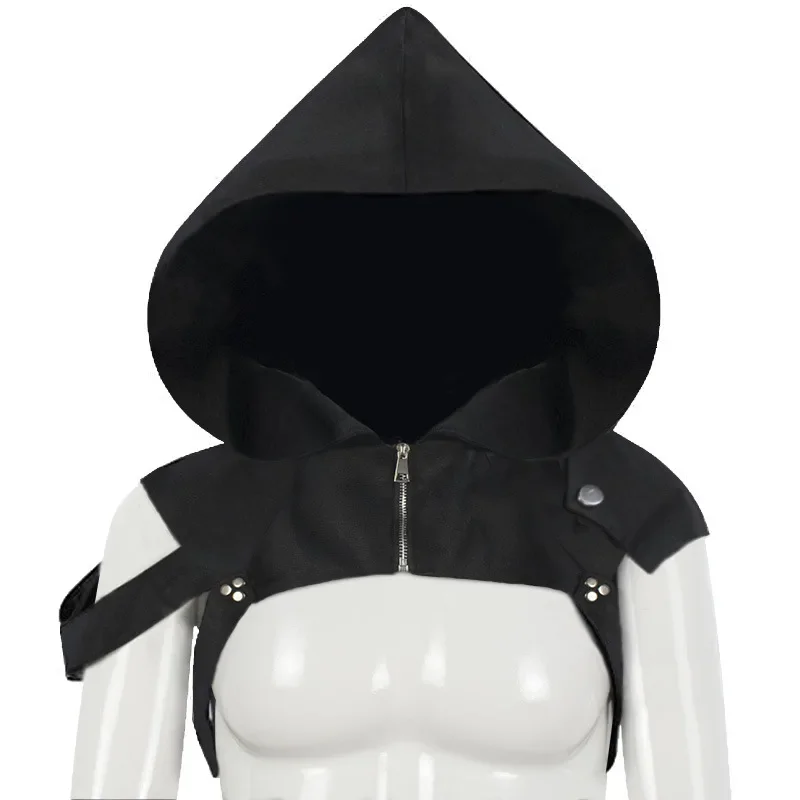 

Gothic Steampunk Rogue Hooded Hat Adjustable Arms Buckles Balaclavas Unisex Adults Costume Hooded Cape for Cosplay Halloween