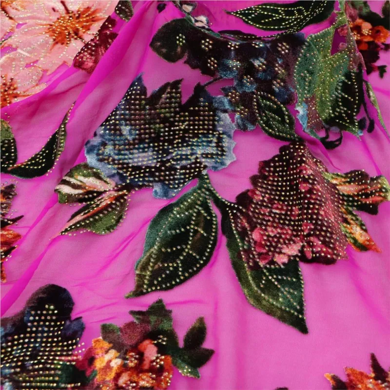 벨벳 직조 엠보싱 패턴 원단 비스코스 패션 나이트가운 이브닝 드레스 치파오 웨딩