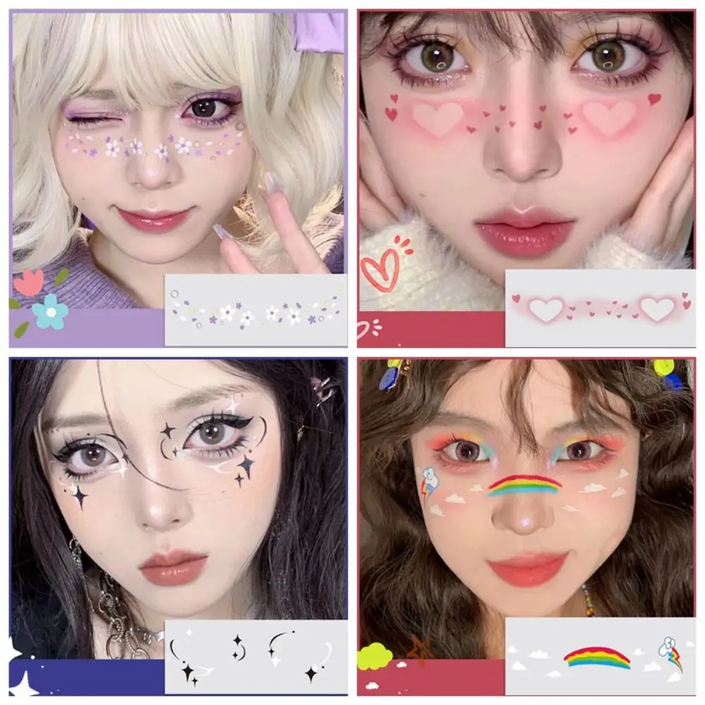 No Irritation Face Tattoo Stickers Disposable Sweatproof Blush Face Patch Waterproof Environmentally Temporary Tattoo Sticker