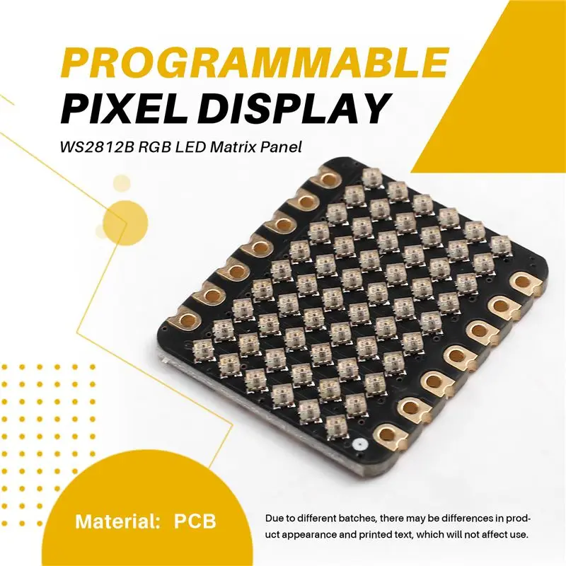 ABXF-WS2812B LED Matrix Panel Programmable Pixel Display For Seeedstudio-XIAO DIY Lighting Projects XIAO-6X10-RGB-Matrix