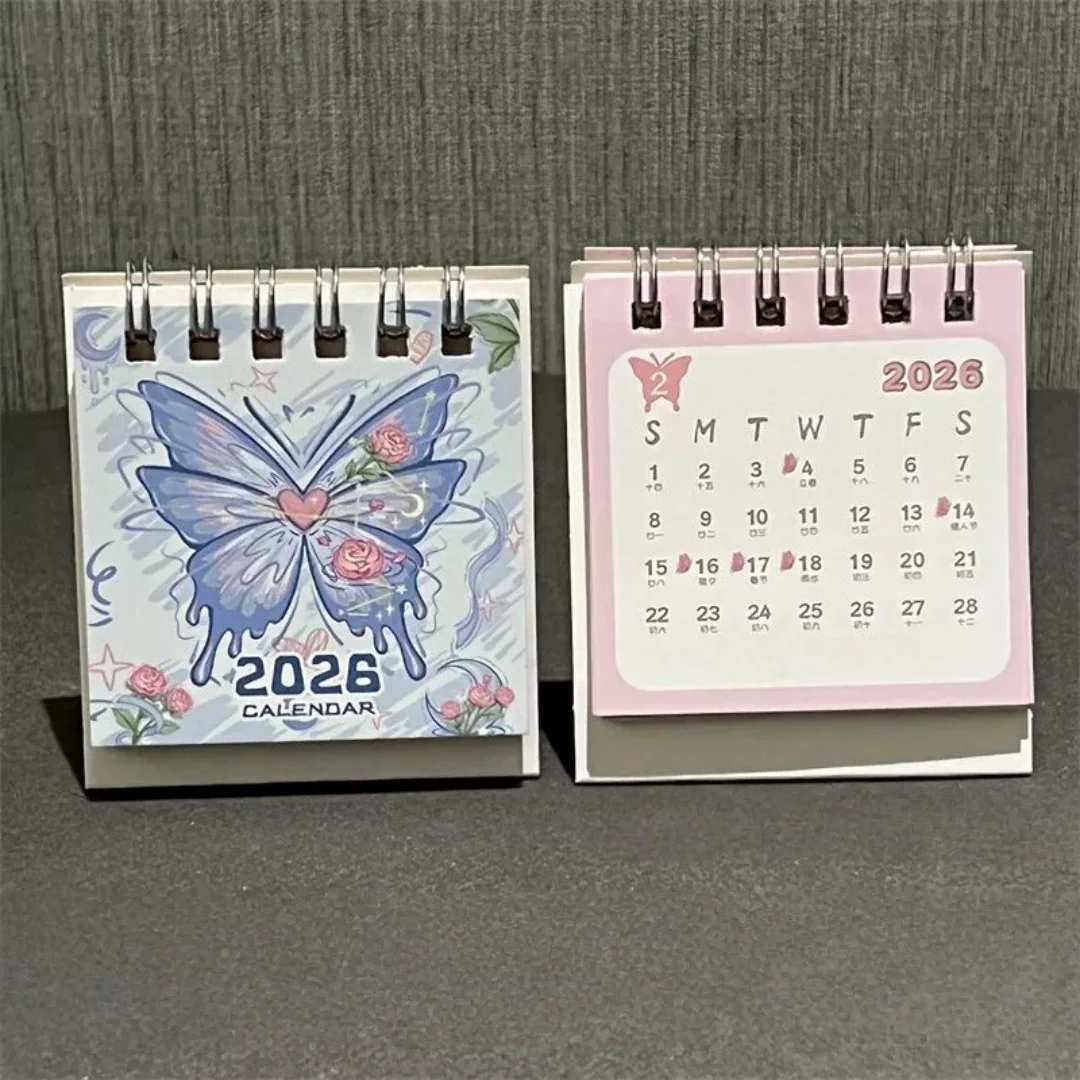 Table Planner Mini Desktop Scheduler Paper Desk Calendar Thick Paper Spiral Bound Calendar For Daily Planning Student Home