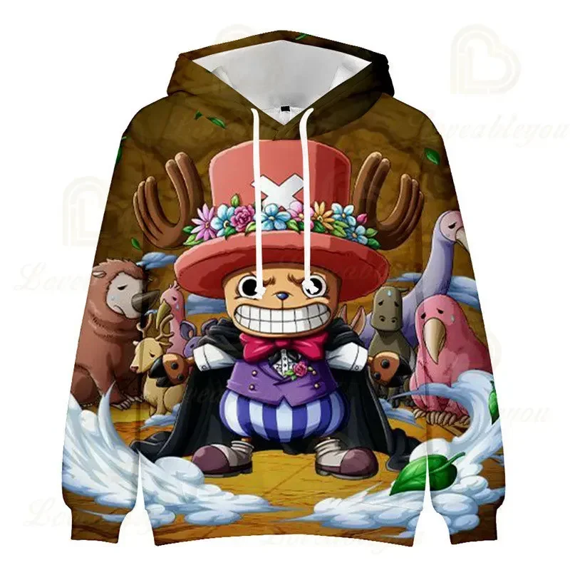 2024 3D hoodies one piece hoodie men sweatshirt unisex Harajuku Tony Chopper pullovers casual hot sale anime hoodies kids