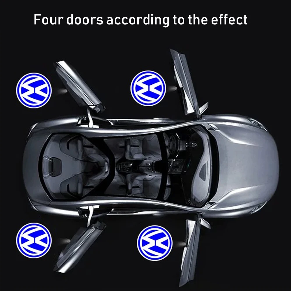 NEW 2pcs Car LED Door Welcome Light Laser Projector Badge Lamp For Volkswagen VW Golf R Rline Scirocco Beetle Passat Polo Jetta