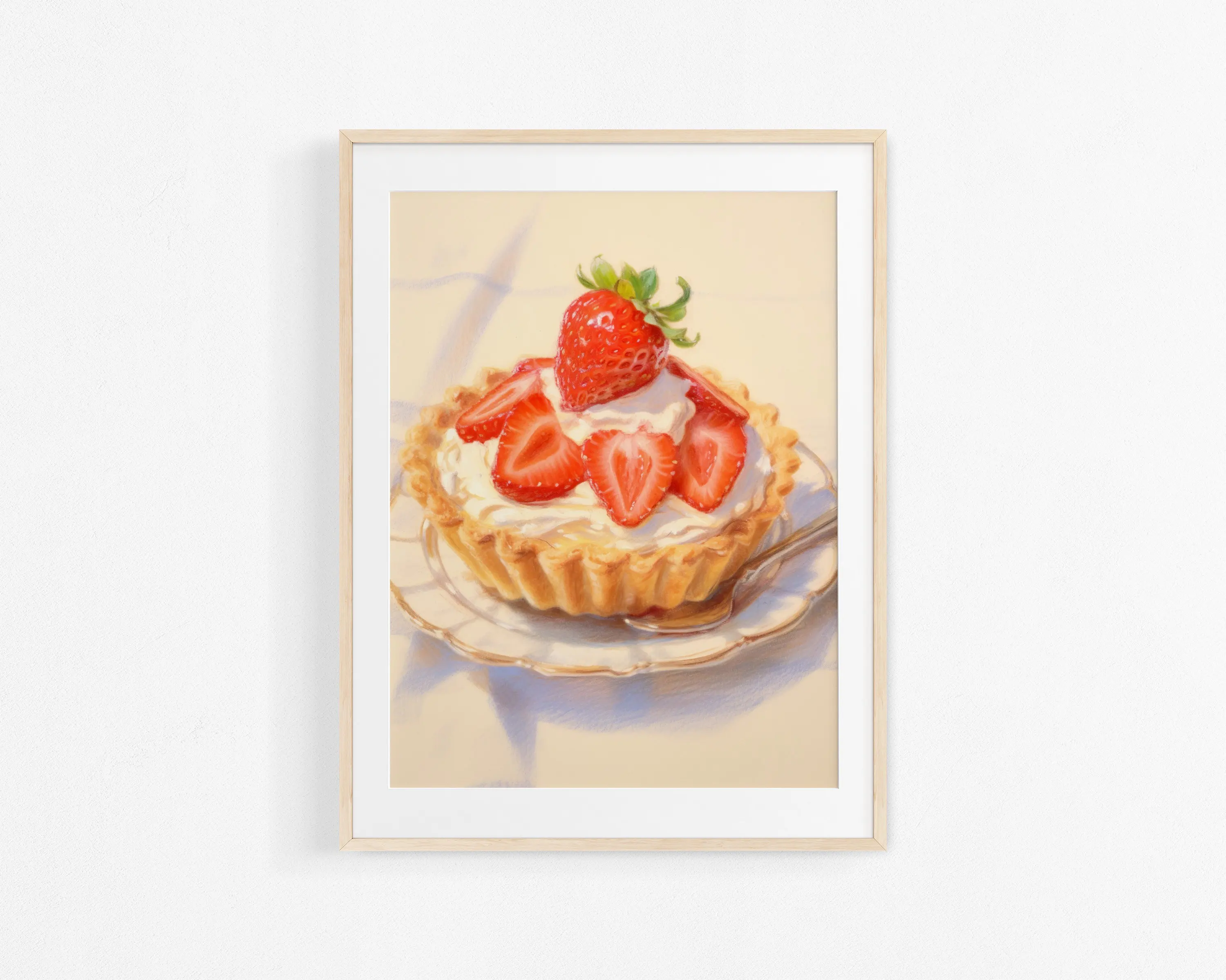 Fruit French Pastry Raspberry Strawberry Cream Chocolate Cake Poster Print Wall Art Pictures Canvas Painting Room Home Decor