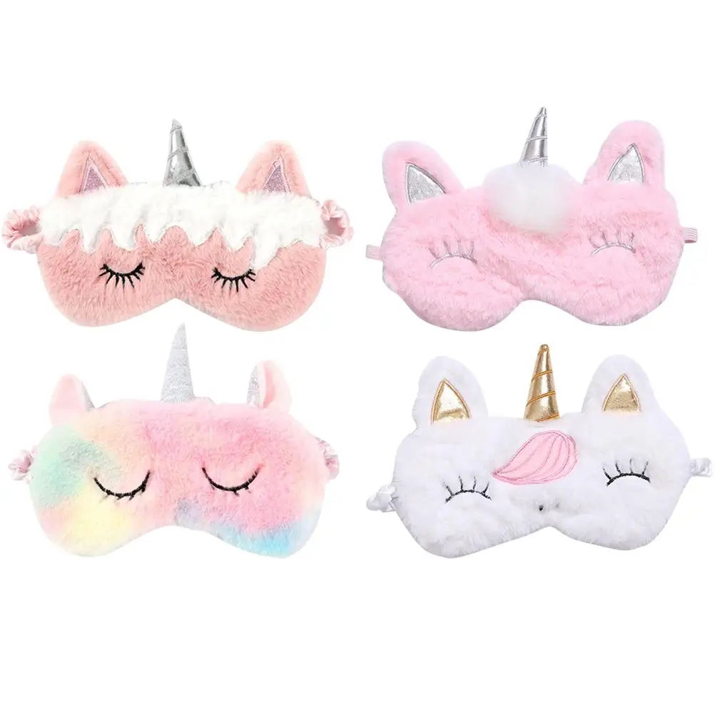 

4 Pcs Eye Mask Plush Outdoor Office Sleep Daily Use Travel Cover Wear-resistant Household Patch