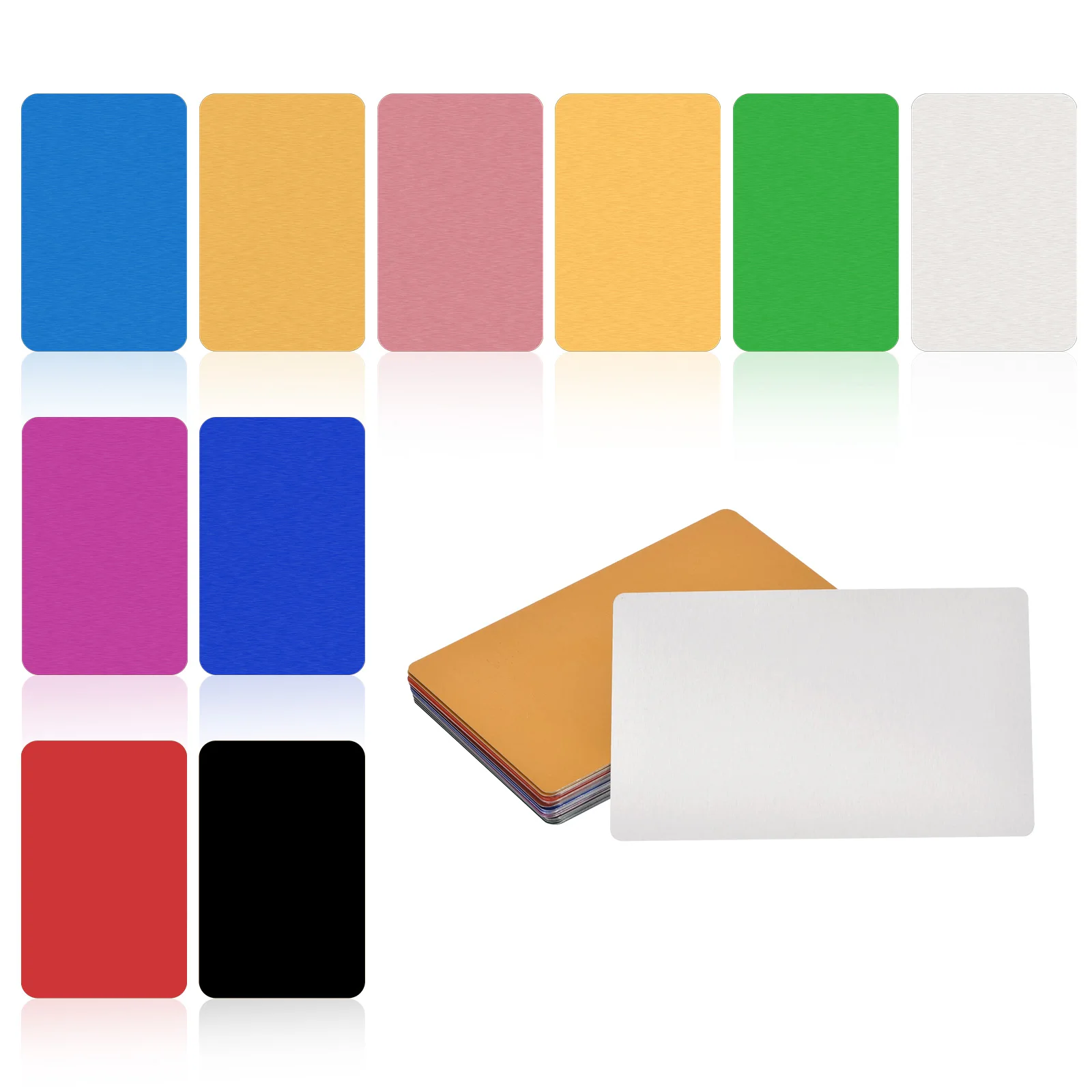 

50/100Pcs Metal Business Cards Blank Multicolor Aluminum Laser Engraving Materials 1/64" Unique for DIY Name Cards