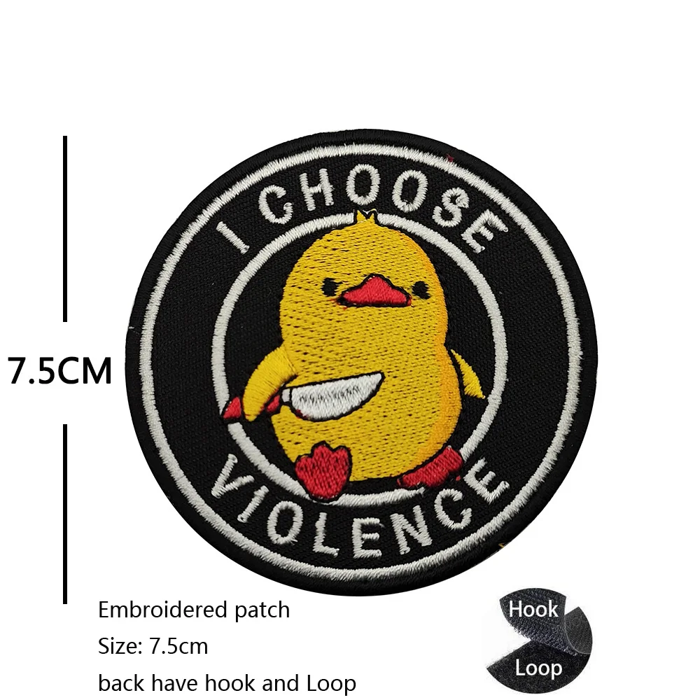 Hot Sale PVC duckling Personalized Creative Embroidered Cloth Patch Animal Character Personalized Creative Honey Badger Armband