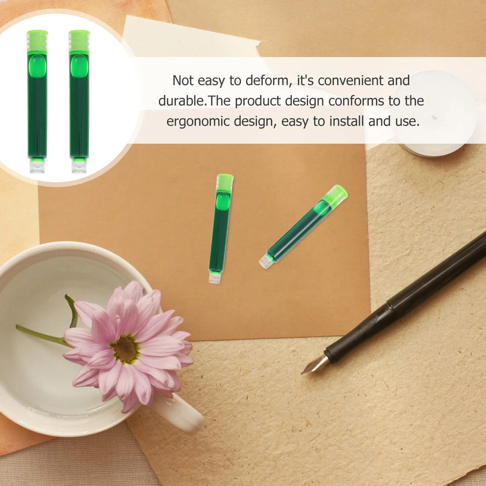 50Pcs Fountain Pen Ink Absorber Rotation Type Refill Device High Durability Plastic Material Comfort Grip for Confident Line