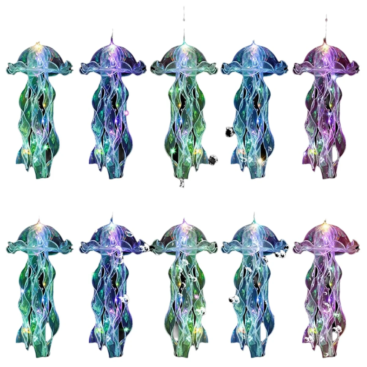 A03R Jellyfish Decor, 10 Pcs Jellyfish Lanterns Hanging Jelly Fish Decoration for Under the Sea Decorations