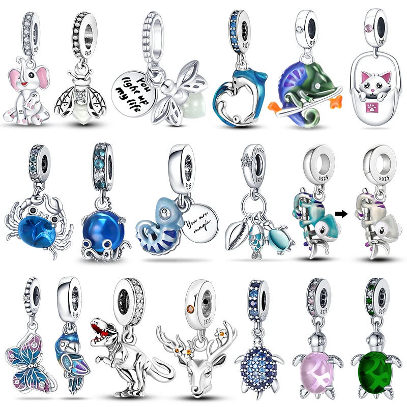 

charm plata de ley 925 original Animal Shape Pendant Beads Fits Pandora Original Bracelet Necklace 925 Silver DIY Jewelry New in