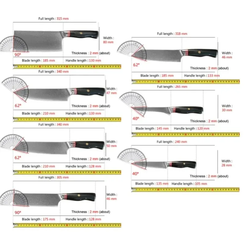 Japanese Professional Kitchen Knives Set 67 Layers Damascus Steel Chef Knife Slicer Cleaver Santoku Boning Paring Utility Knife