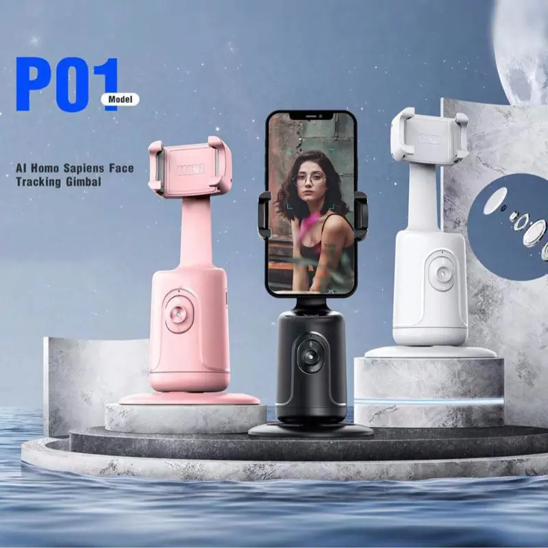 Automatic Face Tracking Cell Phone Stand Tripod Smart Selfie Stick 360 Degree Rotating Stand Live Shooting Stabilizer