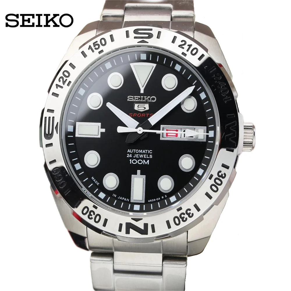 SEIKO Multi functional men\'s wristwatch Luminous watch for men 7S36 fully automatic mechanical movement Stainless steel case