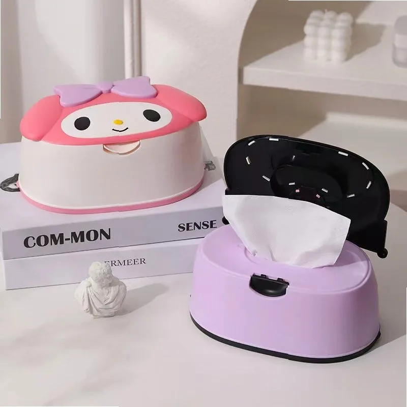 Cartoon Desktop Tissue Box Large Capacity Automatic Pop-up Napkin Wet Wipe Portable Facial Tissue Holder