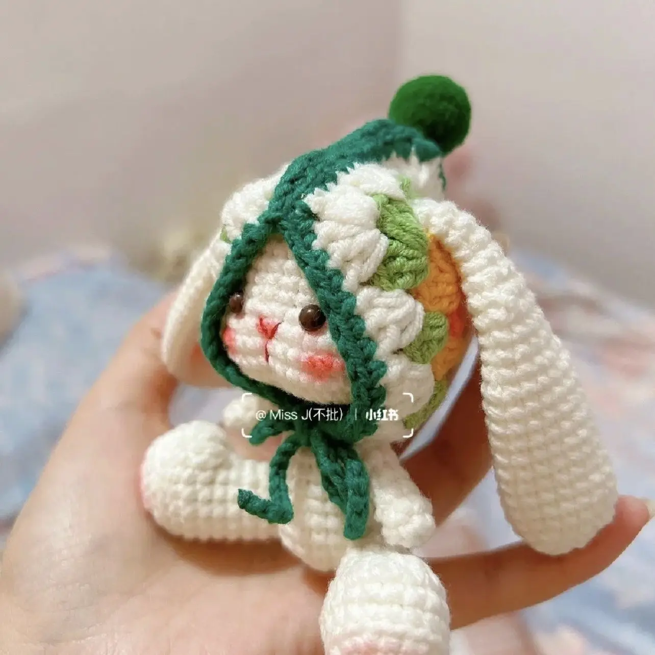 Kit de crochet de lapin Amolette, kit de bricolage au beurre grossier, artisanat de crochet, fabrication à la main avec motif d'accessoires de fil, ogo amigurumi