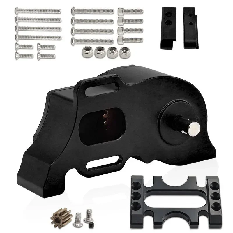 

LCG Metal Transmission Low Speed Gearbox With Motor Gear for 1/10 RC Crawler Car SCX10 TRX4 RC4WD Capra Upgrade Parts