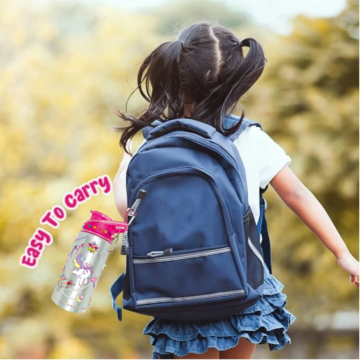 Ręcznie wykonana dekoracja zabawki DIY kreatywne naklejki diamentowy motyw wody zewnętrzna butelka wody izolacyjne butelki, zestaw do rękodzieła, prezent dla dziewczynek