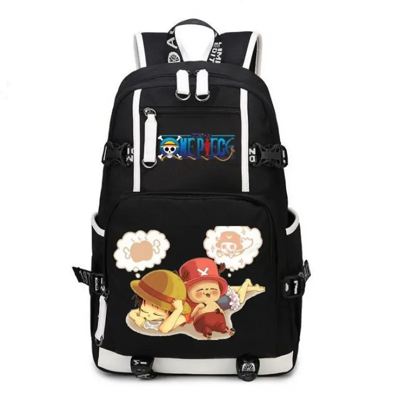 One Piece School Bag Backpack Anime Luffy Surrounding Travel Bag Backpack School Bag Mochila Backpack Lightening Zipper Shoulder