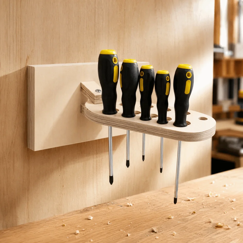 Wall Mounted Screwdriver Organizer Space Saving Rotatable Screwdriver Storage Rack Multi-hole Durable Screwdriver Stand Garage