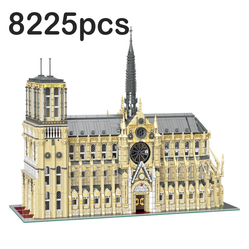 

Модельные блоки Notre Dame de Paris MOC 33213, креативные идеи, вид на город, архитектура, строительные кирпичи, подарок, игрушка «сделай сам», дети, мальчики и девочки