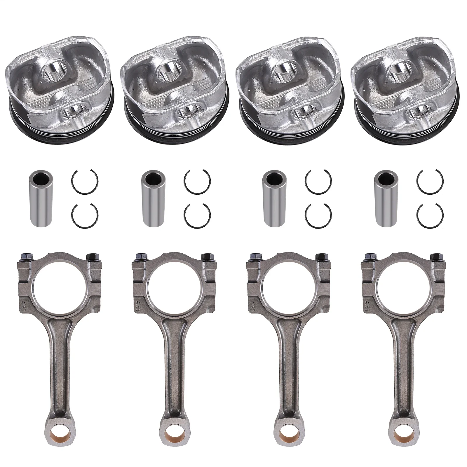 

For Chevrolet Buick 2.4L piston kit (with pin and ring) + bevel connecting rod set four-piece set 12578324