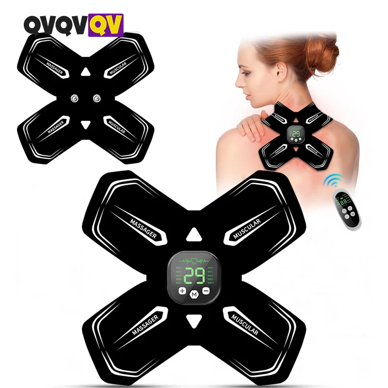 

Беспроводной EMS-массажер для снятия боли в спине (1 комплект) - Электромиостимулятор с пультом ДУ для облегчения боли в спине и шее