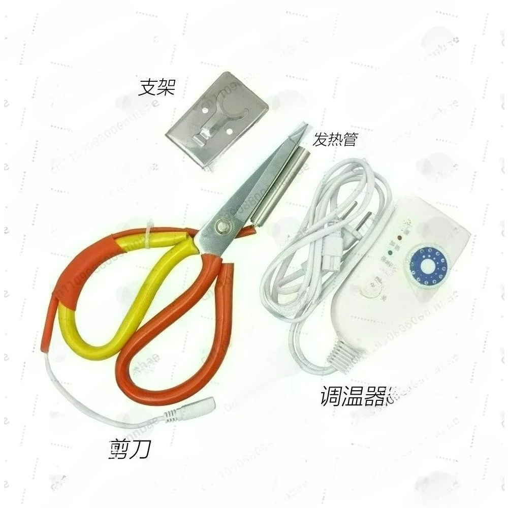 Temperature-controlled electric heating large scissors with heating tube, for fabric cutting, trademark trimming and ribbon