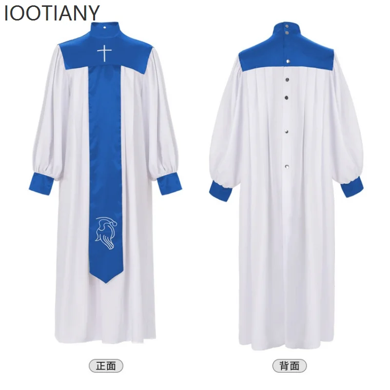 Fotografia 6: Vestido Clássico de Clérigo Masculino Adulto, Traje para Atividades Religiosas na Igreja, Fantasia de Padre em Comprimento Total 2026