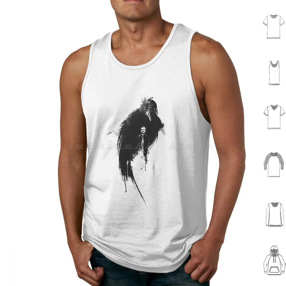 The Raven Tank Tops Print Cotton Poe Writer Literature Edgar Allan Poe The Raven Nevermore Telltale Heart Poet