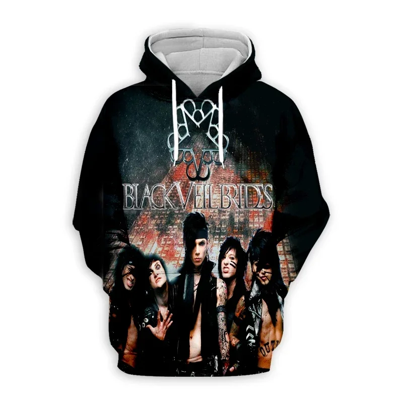 New Fashion Black Veil Brides Band 3D Printed Clothes Streetwear Men Hoodies Sweatshirt Fashion Hooded Long Sleeve Pullover Top