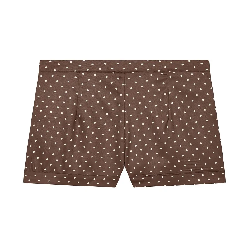 Damen Polka Dot Kurze Hosen Sets Zweiteiliges Sommer-Outfit mit Mittelhohem Bund Damen-Anzug Sommer Crop Top Urlaubsoutfit für Frauen – Detail 6
