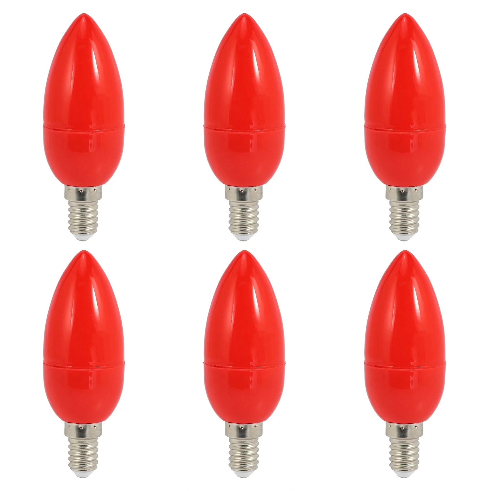 6X LED Candle Light Candle Light Bulbs Red Fortune Lamp God Lights Energy Saving Candle Lights E14