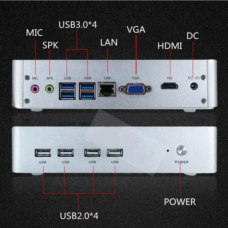 Imagem -04 - Intel Kaby Lago r Mini pc Fanless i5 8265u Intel Uhd Win10 Quad Core Threads Ddr4 2400 2666 Nuc