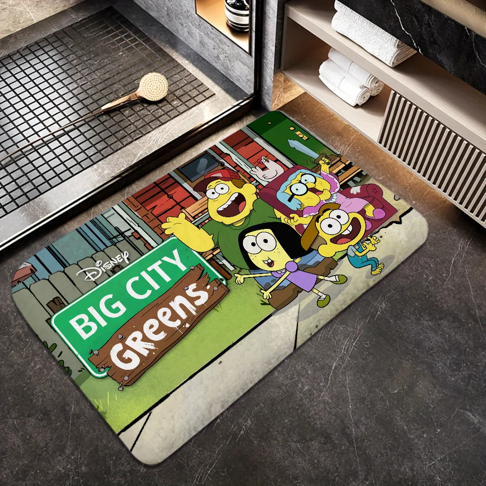 1pc D-Disney-B-Big City Greens Floor Mat Doormats Carpet Foot Mat Bathroom Absorbent Mats Anti-Slip Mats Decor