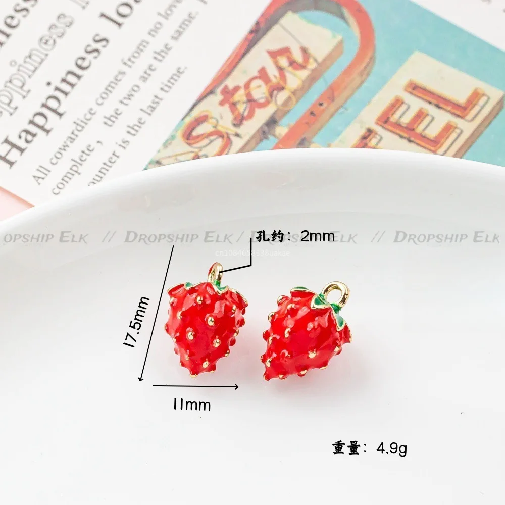 Three-Dimensional Fruit Charm Grape Peach Watermelon Alloy Oil Drop Charms for Jewelry Making Supplies DIY Earrings кулон