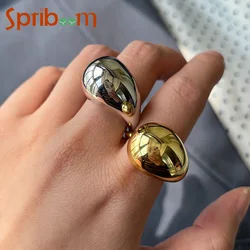Water Drop Ring for Women Exaggerated Metal Adjustable Open Index Finger Rings Fashion Creative Jewelry Party Accessories Gifts