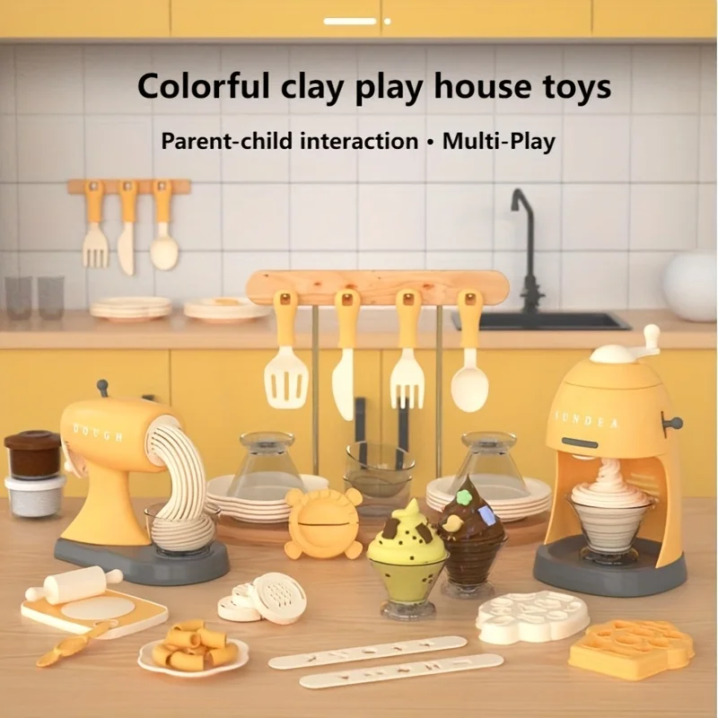 Игрушка красочная глиняная имитация машины для мороженого, игровой домик, машина для мороженого, кухня, игровое тесто для подарка на день рождения