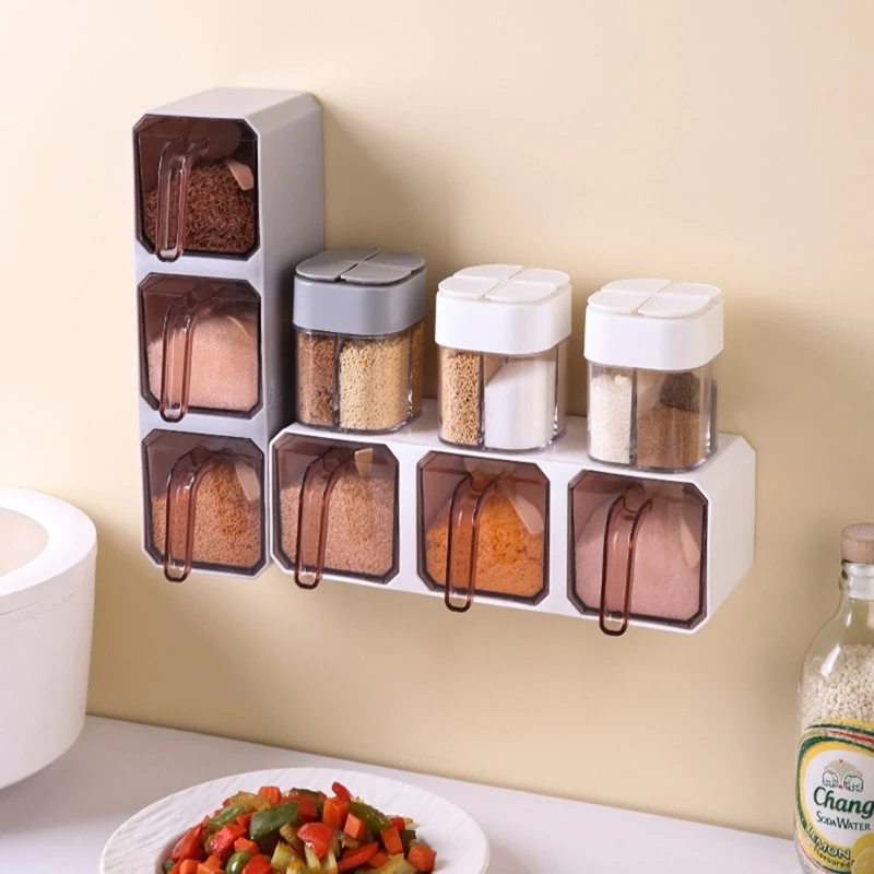 Wall Mounted Seasoning-Organizer Space Saving Hanging Spice Rack For Cabinet Pull-out Design Kitchen Spice Boxes Home Decor