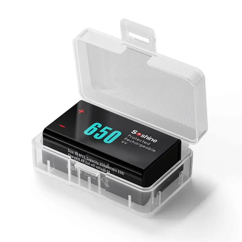 [CR] 5Pcs 9V Battery Transparent Plastic Storage Box Case Holder Cell Container Multimeter Microphone Toy