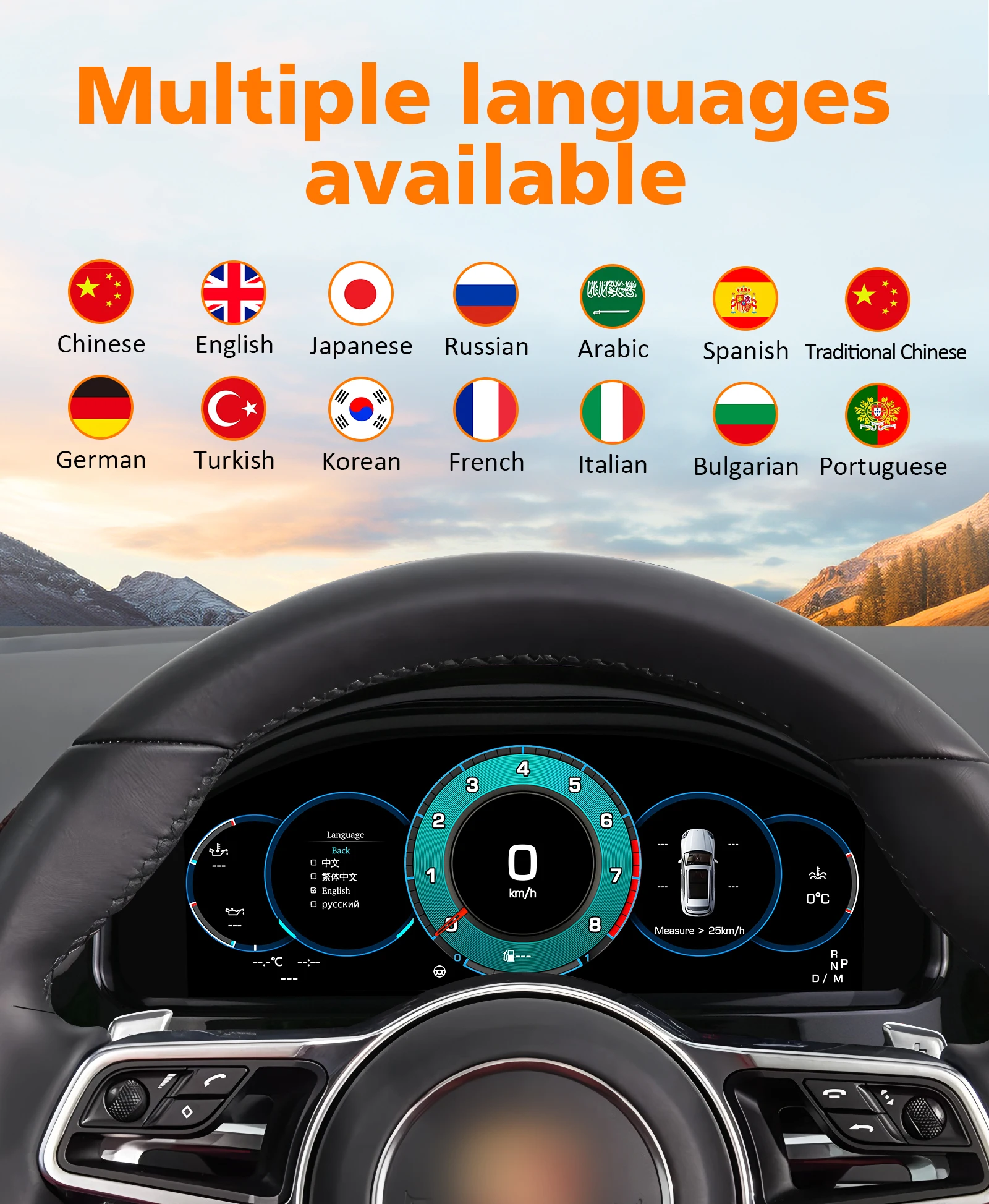 Hizpo 12,3-Zoll Digitales Auto-Instrumentencluster für Porsche Cayenne 2011 - 2017 LCD-Armaturenbrett Virtuelles Cockpit CarPlay Android Auto – Detail 7