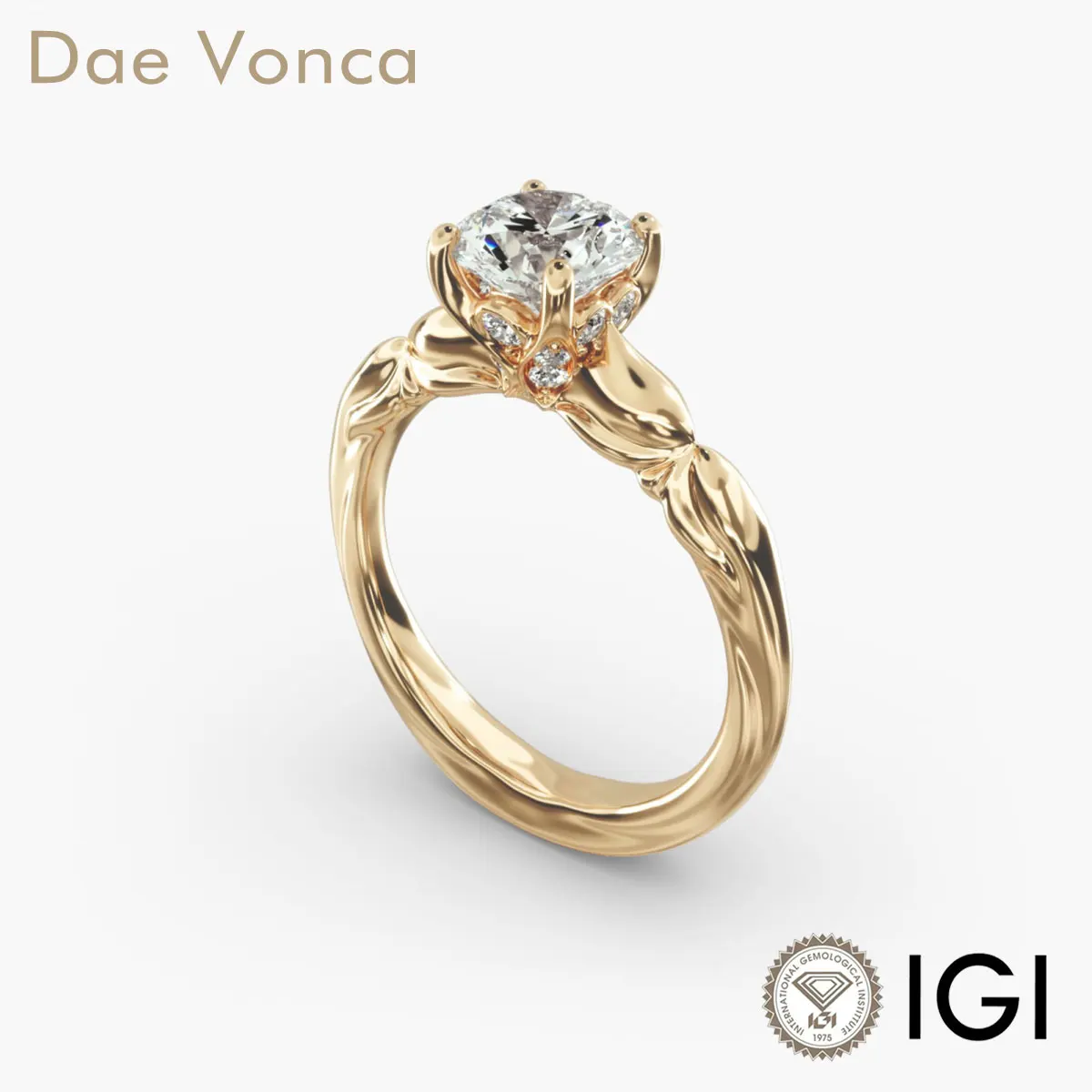 

Кольцо Dae Vonca Solitaire Plus с бриллиантом из 18-каратного желтого золота, круглой огранки, выращенное в лаборатории бриллиантовое кольцо с гравировкой и бриллиантом для помолвки