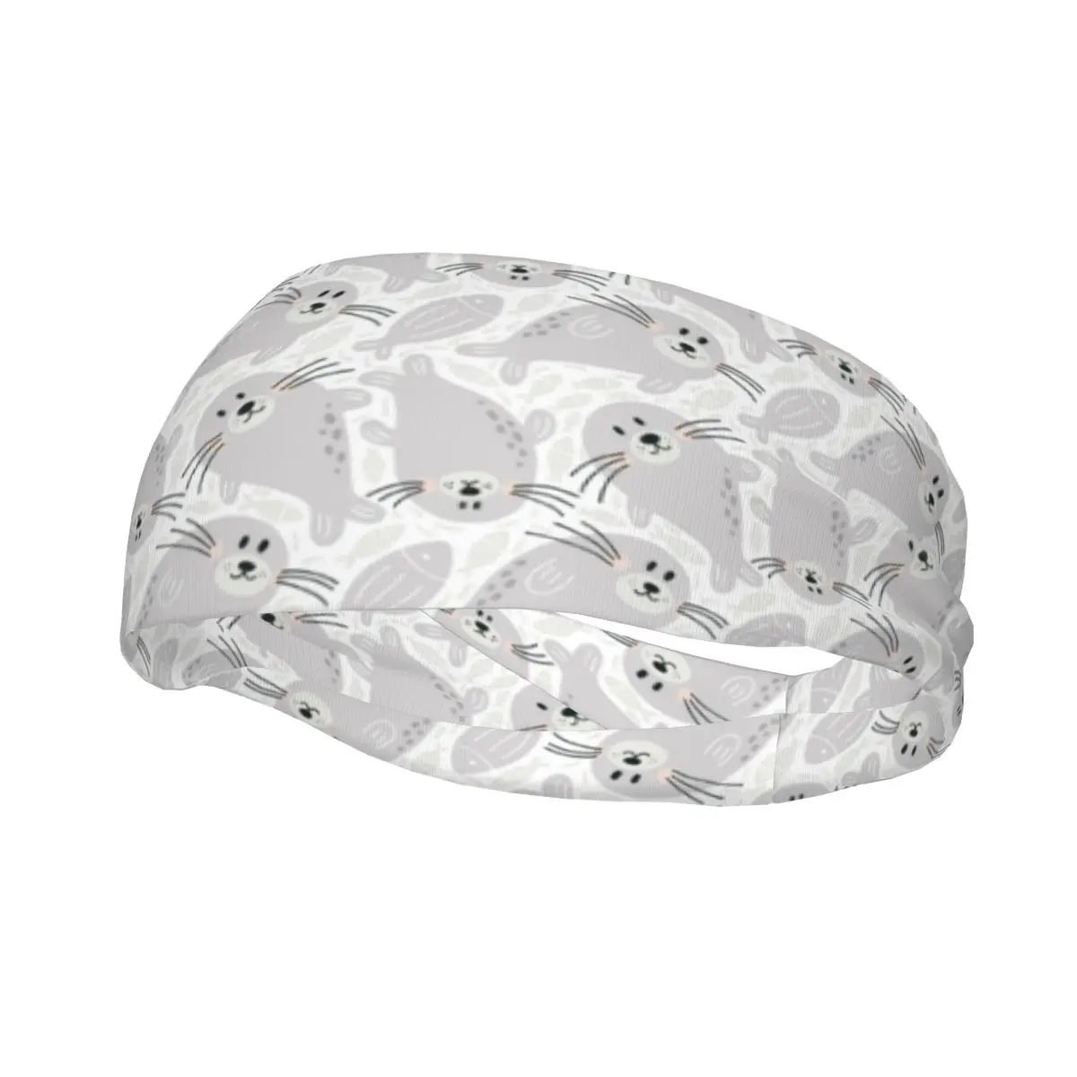 

Sports Sweatband Breathable Headband Sweat Hair Head Band Cute Seal And Fishes Yoga Headband