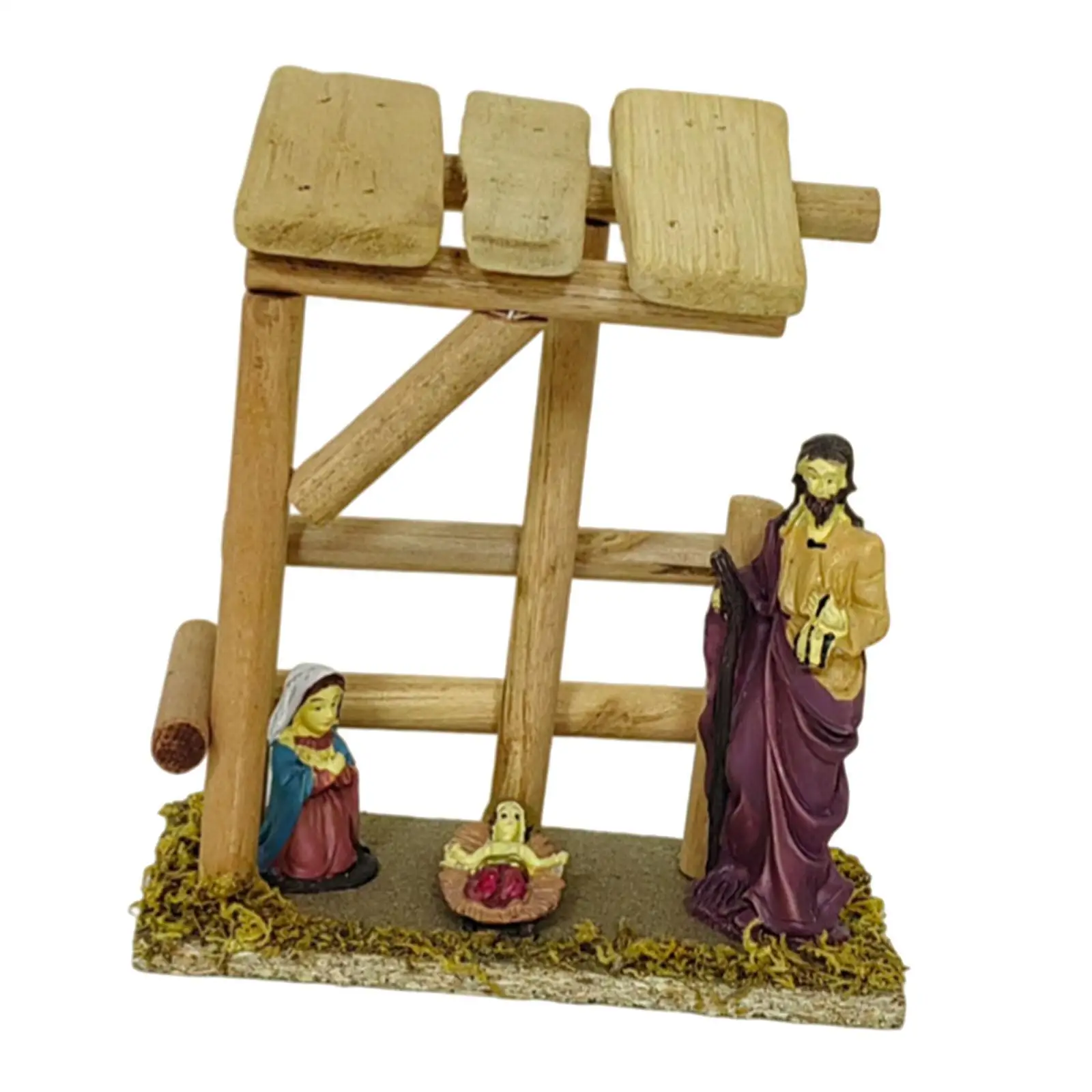 Nativity Scene Figurine Traditional Hand Painted Decorative Decoration