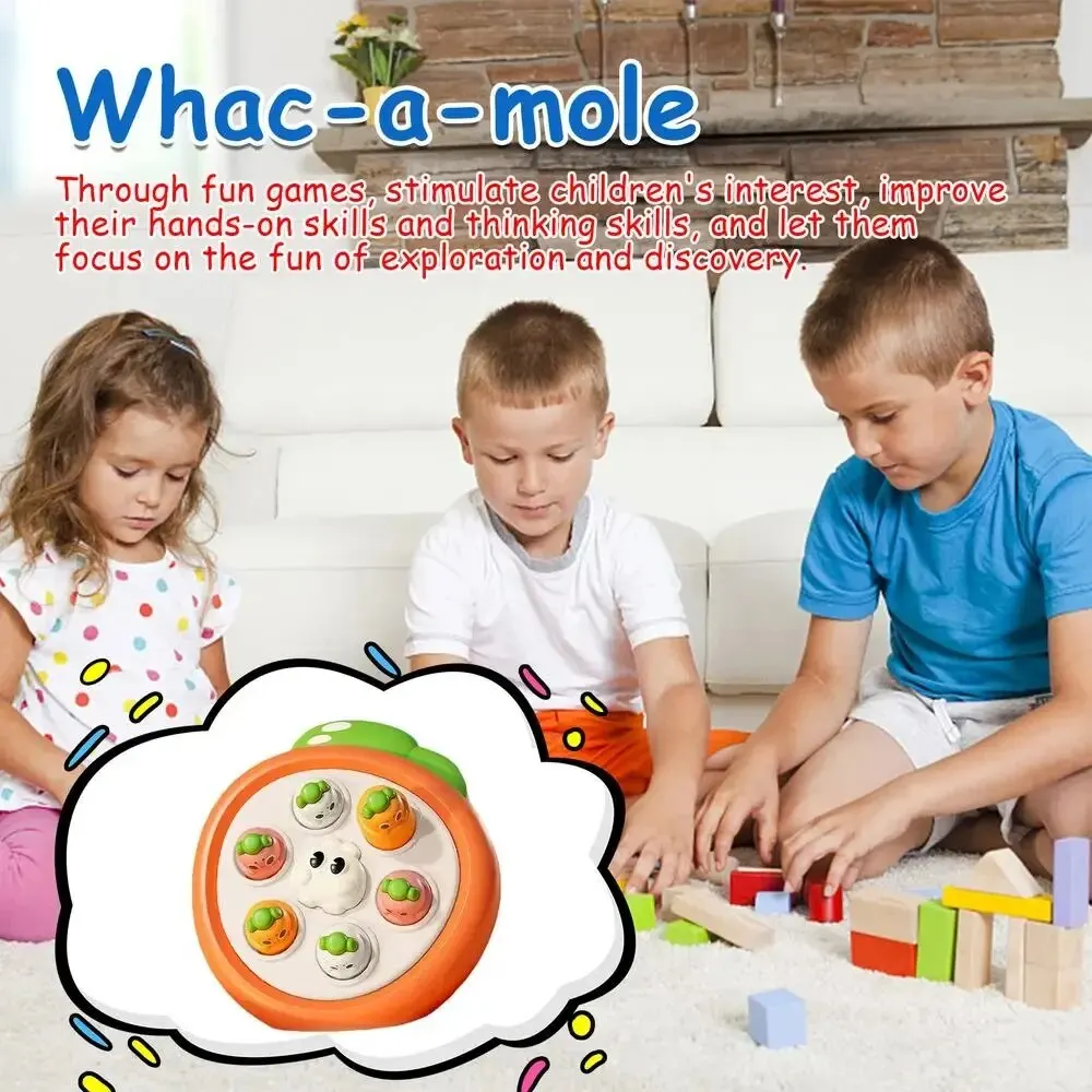 Fun Carrot Whac-A-Mole Toy For Children Quick Push Bubbles Game Machine Parent-Child Interactive Puzzle Toys For Young Children