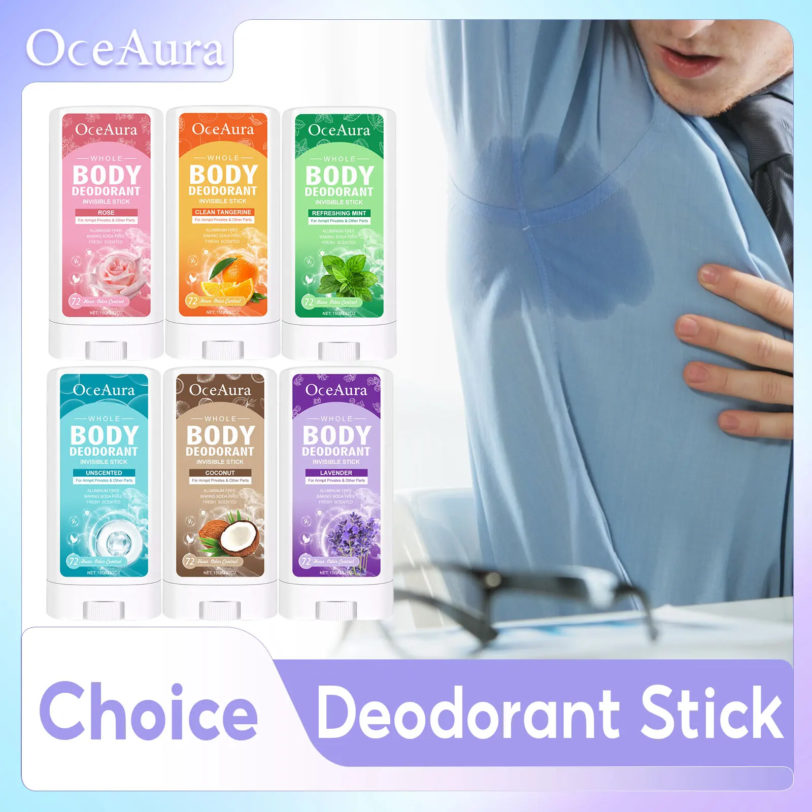 Solid Perfume Women Men Portable Deodorant Stick Refreshing Armpit Antiperspirant Persistent Fragrance Body Odor Removal Cream
