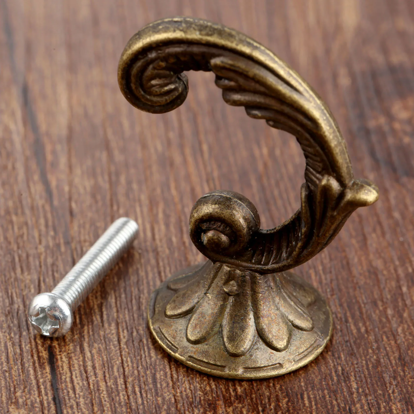 4 Pcs Vintage Ear Shape Wall Hook with Screws Decorative Room Door Hanger Kitchen Bathroom Towel Hat Bag Clothes Coat Hook Rack