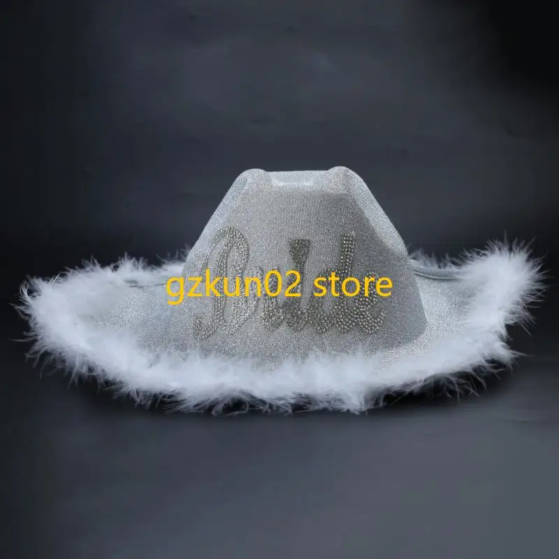 KXRB panna młoda kowbojski kapelusz panna młoda kowbojski kapelusz panna młoda kapelusz wieczór panieński kapelusz na przyjęcie