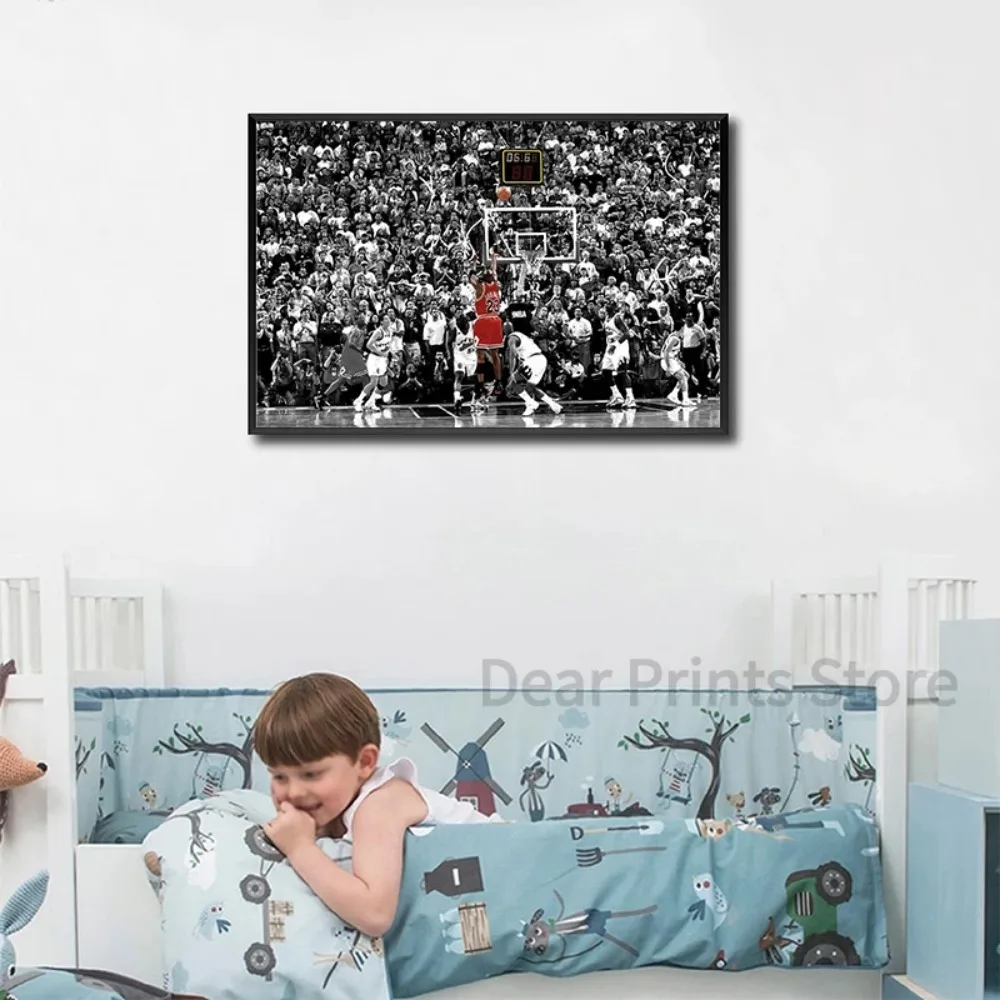 Basketball Match Photography Art Prints Vintage Poster Basketball Player MJ Canvas Painting Men Cave Wall Pictures Decor