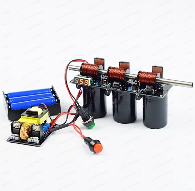 

Высоковольтная интегрированная электромагнитная пушка, простой многоступенчатый DIY-набор для создания катушечной пушки, модель для физических экспериментов и обучения.